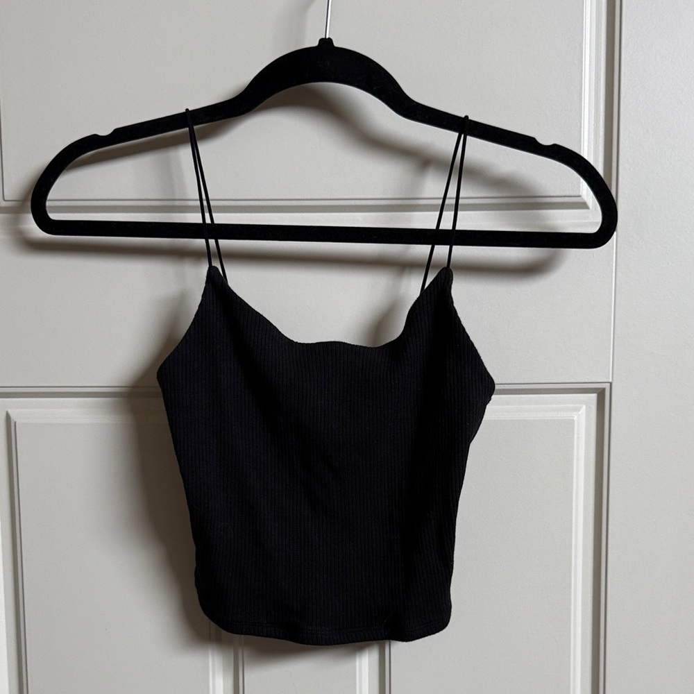 Garage Black Ribbed Camisole Top